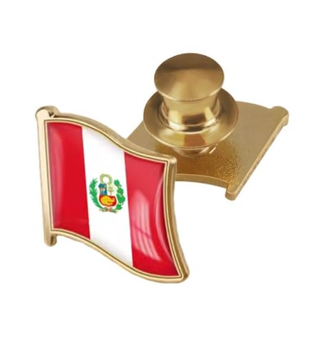 Image of vmcoatdu Country Flag Backs Locking Pin Keepers Locking Clasp Pin Badge International Travel Brooch Metal Alloy Souvenir Pin 0.75x0.7 Inch Small Pin