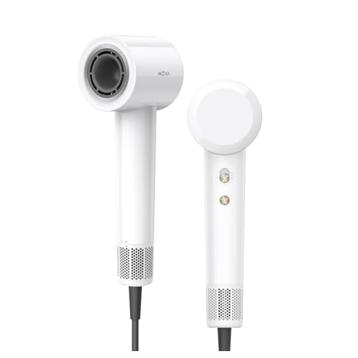 MOVA Turbo High-Speed-Haartrockner, 110.000 U/min, 65 m/s Windgeschwindigkeit, 200 Millionen negative Ionen, 4 Temperaturstufen, 2 Geschwindigkeitsmodi,300 g leicht,für alle Haartypen
