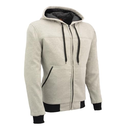Image of Milwaukee Performance MPM1788 Men's Silver CE Approved Removable Armored Hoodie with Aramid By Dupont (4X-Large)