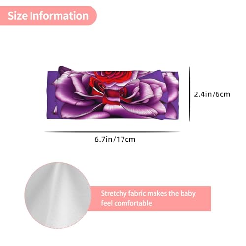 Fuchsia Rose Baby bow headband, printed, colorful and varied, soft and skin-friendly, good elasticity3