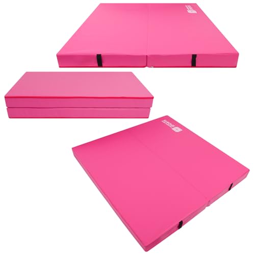 4'x4'x4" Foldable Gymnastics Mats for Tumbling & Wrestling, Home, Rose Pink