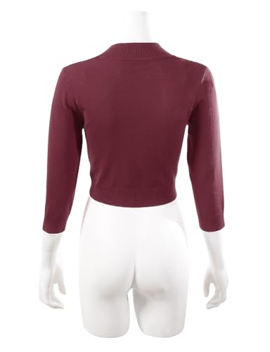 Image of Allsense Women's 3 /4 Sleeve Bolero Shrug for Dresses | Open Front Cropped Cardigan, Lightweight Knit Dress Cover Up