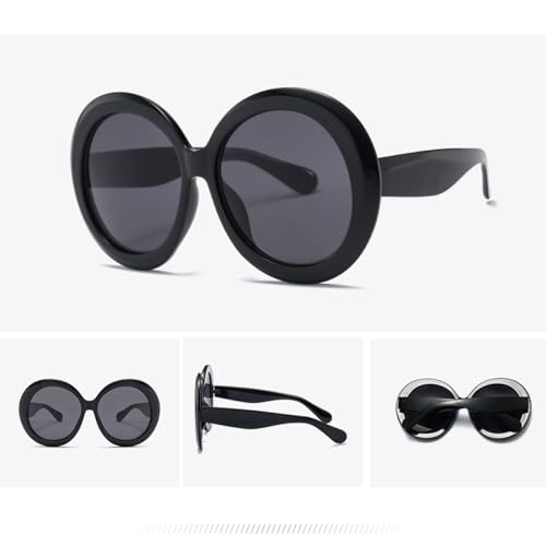 ADE WU Oversized Round Sunglasses for Women Vintage 60s 70s Big Frame Shades UV 400 Protection Sun Glasses Trendy3