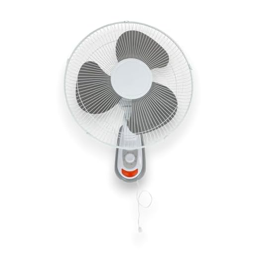 GROWMANIA Ventilador de Pared con 3 Velocidades 40 W Potencia 40 Cm | Ventilador Eléctrico Blanco con 3 Aspas | Silencioso y Cabezal Giratorio