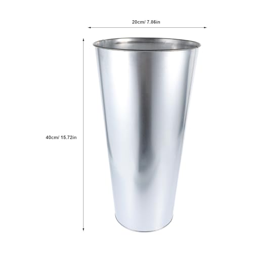 Jarrón de hierro decorativo plata para flores secas simples 8