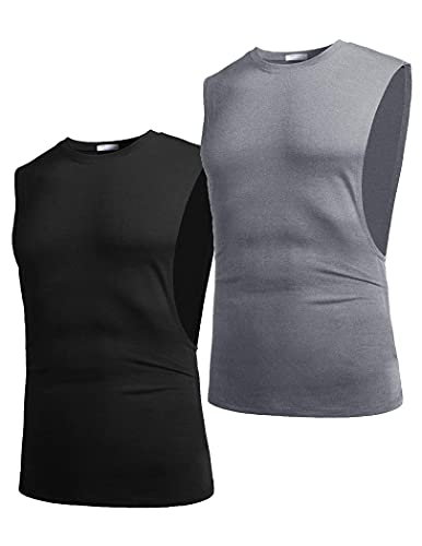 Image of COOFANDY Men Workout Tank Top 2 Pack Gym Bodybuilding Sleeveless Muscle T Shirts