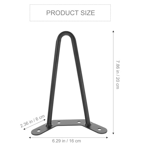 Patas de mesa de metal de 20 cm con soporte triangular para solucionar muebles inestables 3
