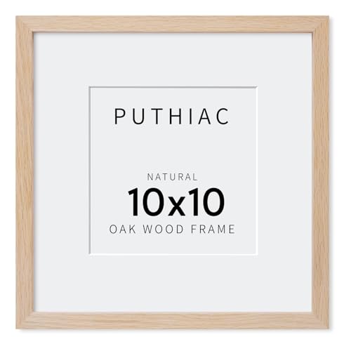10x10 Oak Wood Picture Frame - Minimalist 10x10 Poster Frame, 10"x10" Frame Wood, Natural Solid Wooden Picture Frames for Wall Art Photo and Prints(1 Pack, Beige)