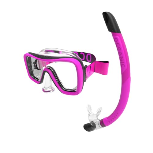 Oceanic Máscara de Snorkel + Tubo Semi-Seco para Adultos, Vidrio Templado