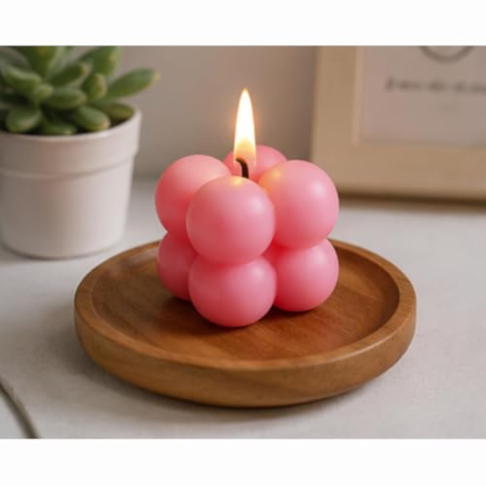 Bubble Cube Candle Handmade Decorative Unscented