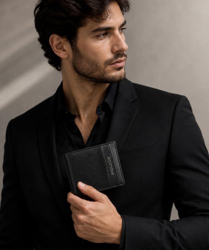 Image of Police Men's Genuine Leather Bifold Wallet with Coin Pocket | 4 Card Slots | Slim Wallet| 2 slip in pockets |Gift box packaging