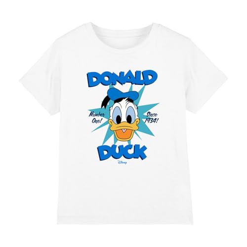 Image of Disney Donald Duck Face Star Kids T Shirt, White, 5-6