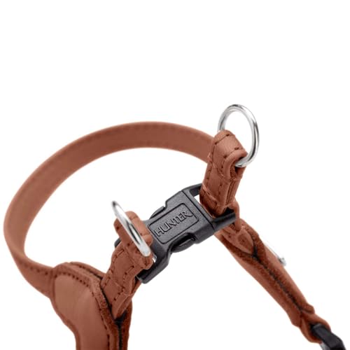 Hunter Hundegeschirr SOHO MINI, Farbe: Cognac, Rindsleder, weich & geschmeidig, fellschonend, leicht, für kleine Hunde & Welpen, Made in Germany, Größe: XS