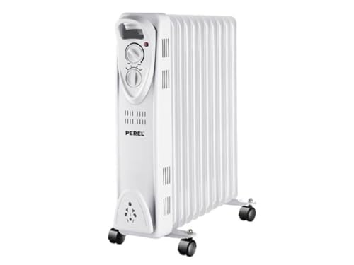 Perel Radiador de aceite de 2500W con 11 elementos, 3 niveles de calor, termostato ajustable, asa, ruedas, protección contra sobrecalentamiento y vuelco, calefactor portátil, silencioso y eficiente - imagen 8