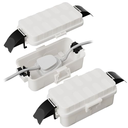 Boîte à câbles étanche IP55 RESTMO blanche lot de 2 pour rallonge de jardin