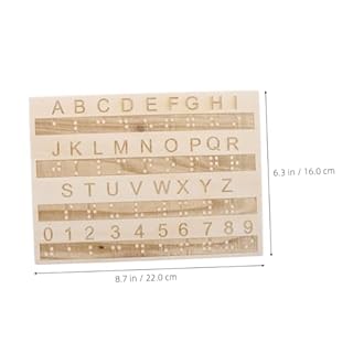 BESTonZON Ausilio Per Lapprendimento Tattile in Braille Giocattoli Con Tavola Dellalfabeto in Braille in Legno Per Bambini Ciechi Braille Per Non Vedenti Per Ipovedenti