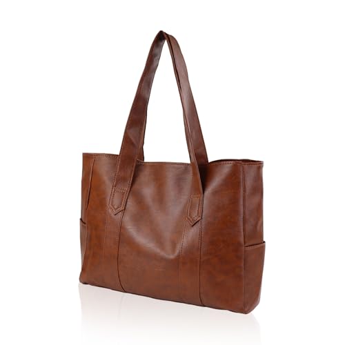 AfitLulu Bolsos Mujer Grande de Piel Sintética Tote Bag con Correa de Hombro Más Ancha y Cremallera, 5 Bolsillos Bolso Bandolera Bolso de Mano Bolsos Shopper Fácil para Compras, Viajes, Citas (Marrón) AfitLulu Bolsos Mujer Grande de Piel Sintética Tote Bag con Correa de Hombro Más Ancha y Cremallera, 5 Bolsillos Bolso Bandolera Bolso de Mano Bolsos Shopper Fácil para Compras, Viajes, Citas (Marrón)