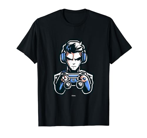 ONLINE GAMING ESPORTS PALE CYBER GAMER WITH PAD AND HEADSET T-Shirt