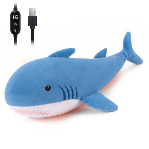 Image of Shark Heating Pad for Period Cramps USB Power Heated Plush Stuffed Animal