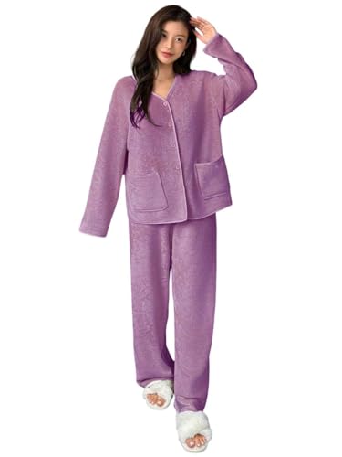 Image of KOTTY Women's Winter Lounge Set | Ultra-Soft Cozy Two-Piece Fleece Outfit for Stylish Warmth