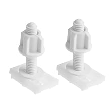 2Pcs White Plastic Toilet Seat Screws and Nuts with Washers, Hinge Bolts Screws Hinges Replacement Parts for Mounting Toilet Seats Toilet Lid, Toilet Seats, Toilets and Toilet Parts, Bathroom Fixtures