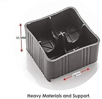 Anti Slip LPG Stove Legs, 4-Pieces, Anti Skid for All Brand LPG Stove, Best Combination Plastic and Stainless Steel (Black (Square))