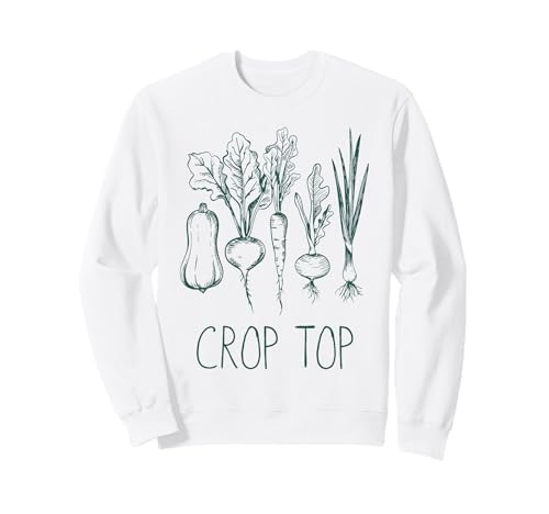 Crop Top Funny Gardening Pun Vegetable Design Art Sweatshirt