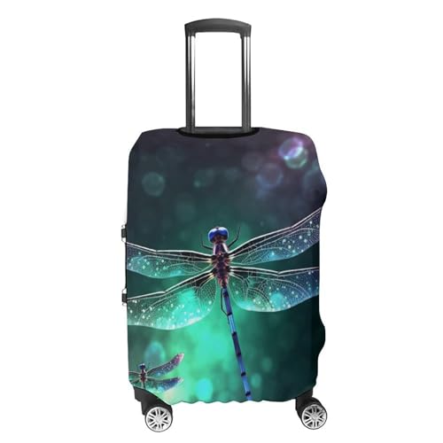 Galaxy Animal Dragonfly Luggage Cover, Washable Elastic Suitcase Cover Protector Fit 18-32 Inch Luggage4