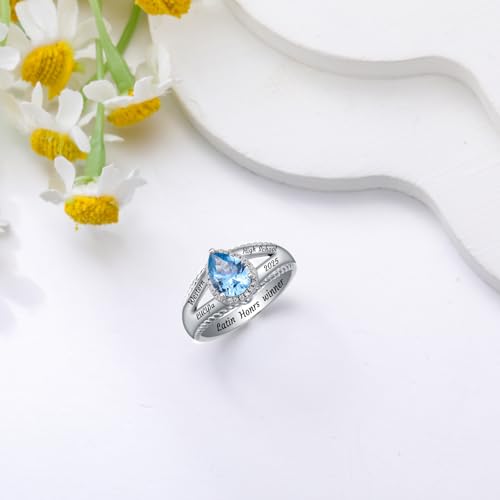 Customized Class Ring for Women College Teardrop Crystal College Graduation Rings for Womens Sterling silver/10k 14k 18k Gold3