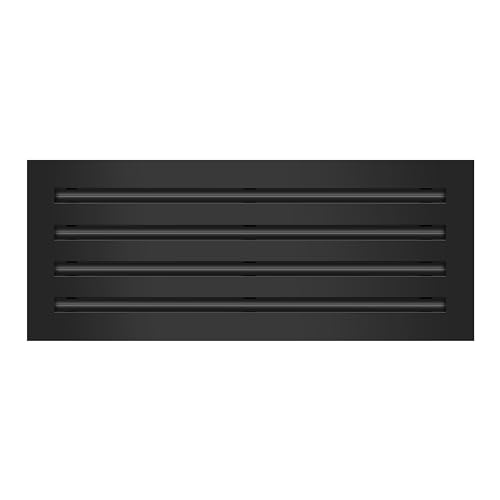 Image of BUILDMART - 20x8 Modern AC Vent Cover - Decorative Black Aluminum Air Vent - Standard Linear Slot Diffuser - Heating and Cooling Register Grille for Ceiling, Walls & Floors - Texas Buildmart