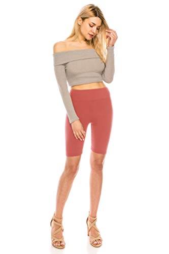 Image of ALWAYS Women's High Waist Bike Shorts - Athletic Workout Tummy Control Stretch Running Yoga Pants