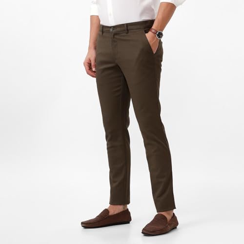 Image of BASICS Premium Cotton Stretch Formal Trousers for Men | Office Pants