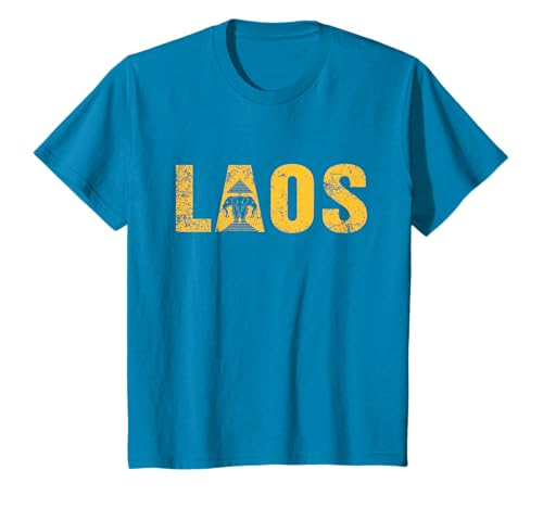 Drapeau vintage du Laos Vientiane Royaume du Laos Hommes Femmes Enfants T-Shirt