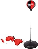 Colorbaby Set Saco Boxeo de pie, Bola de Ø22 cm, Mástil Ajustable 95-125 cm, Base Circular Estable Ø38 cm, Guantes Acolchados, Hinchador, Entrenamiento niños, A Partir de 3 años (47855)