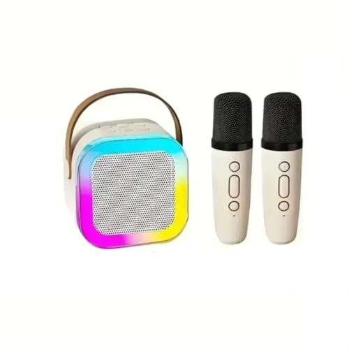 Caixa de Som Karaokê Bluetooth Portátil 2 Microfones Sem Fio