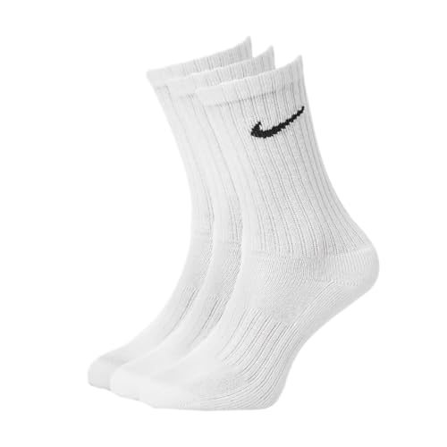 Nike Men Cush Crew Socks (pair Of 3) - White/Black L (8-11 UK/42-46 EU)