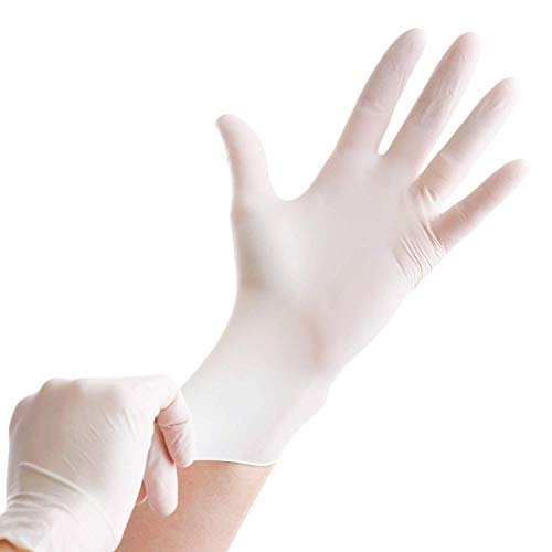 100 Pcs Disposable PVC Gloves Rubber Medical Exam Gloves Non Sterile Ambidextrous Comfortable