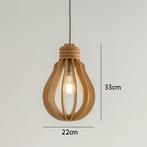 Lámpara colgante de techo de madera vintage con práctico cable ajustable 6