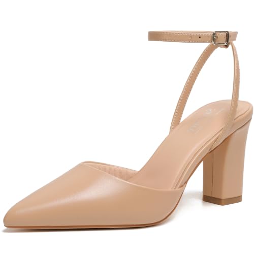 Image of Susanny Women's Heels Closed Pointed Toe Strappy Stiletto Pump Dressy Shoes
