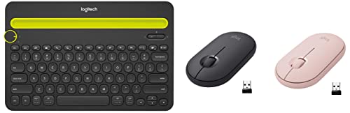 Image of Logitech K480 Wireless Multi-Device Keyboard for Windows, Apple iOS Android or Chrome, Wireless Bluetooth, Space-Saving Design - Black & M350 Wireless Mouse - Graphite & M350 Wireless Mouse - Rose