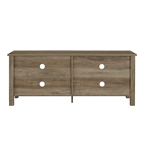 Walker Edison Wren Classic 4 Cubby Tv Stand For Tvs Up To 65 Inches, 58 Inch, Grey Wash #TOP5