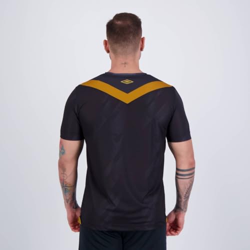 Umbro Camisa Masculina CAP | Athletico Paranaense Oficial nº 3 2024 Jogador, Preto/Dourado, M