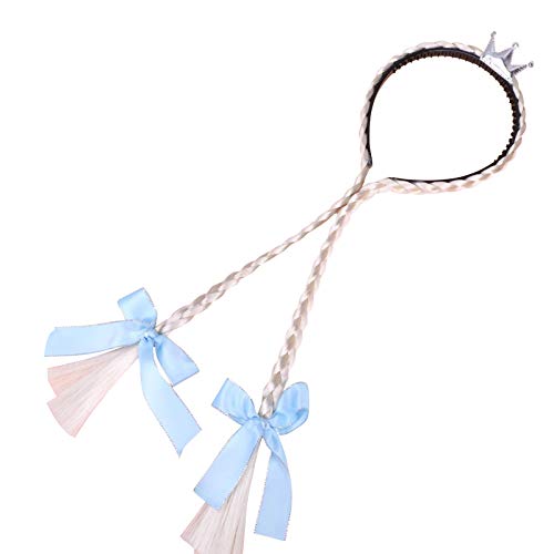 SWGG Faixa de cabelo trançada faixa de cabelo cabelo comprido desenho princesa coroa pedaço de cabel