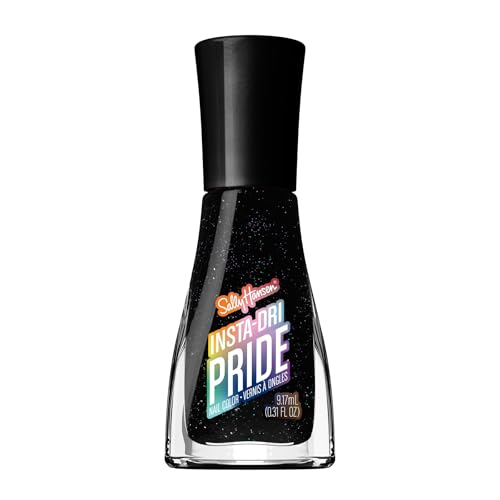 Sally Hansen Insta-Dri Pride Nail Polish | Quick Dry Long Lasting Streak-Free Shine | Opaque Shimmery | 768 Its Giving | Black Nail Color