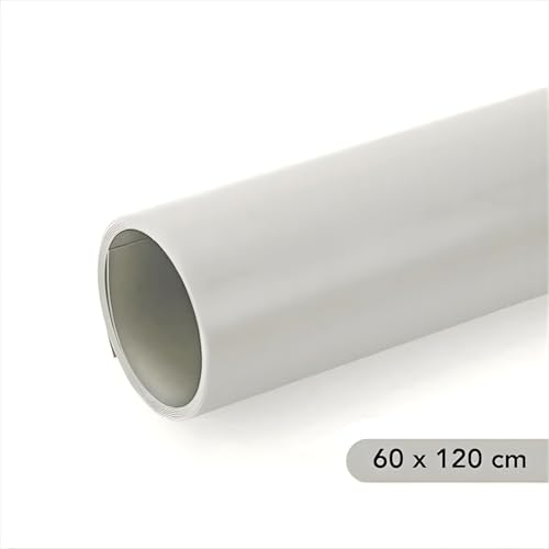 Image of SMILEDRIVE Photography Background Sheets, 60 x 120 cm, Grey & White | Waterproof, Wrinklefree, PVC Material