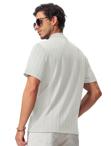 Image of TBMPOY Mens Casual Knit Polo with Pocket Textured Shirts Short Sleeve Classic Summer Vacation