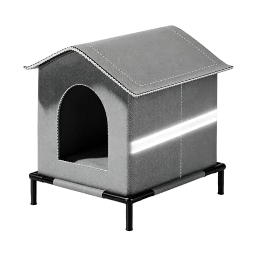 Casa para gatas impermeable exterior refugio elevado contra humedad 2