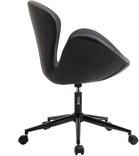 Image of Modern Swivel Lounge Chair with Hydraulic Lift for Home Office Hotel Cafe (Black-Black)