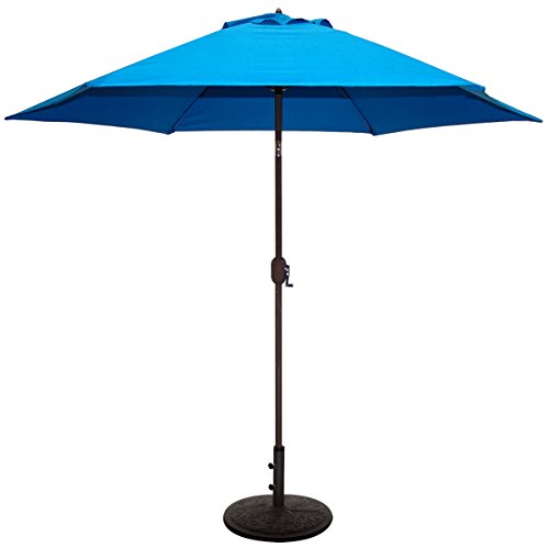 TropiShade 9 ft Patio Umbrella Bronze Aluminum Frame with Royal Blue Polyester Cover (Base not included)