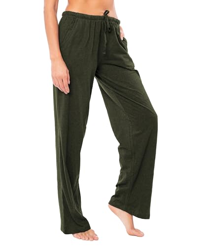 Image of Sexy Basics Women's Soft Flex 100% Cotton Knit Pajama Pants | Lounge Sleep Bottoms | Drawstring & Pockets| Multi Packs
